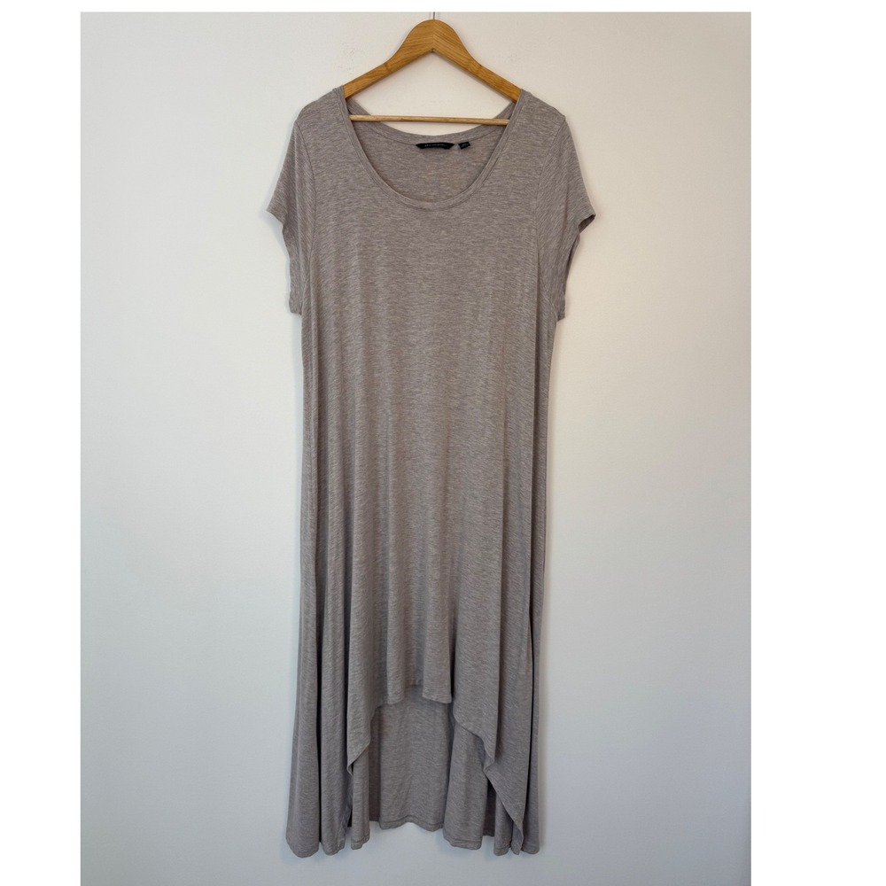 Minimalist H by Halston Womens‎ XLP Maxi Dress Grey High-Low Scoop Neck Stretch